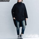 DIMANAF Plus Size Women Pullover Winter Warm Hoodies Sweatshirts Cotton Knitted Thicken Top Female Turtleneck Loose Clothes 2019 JadeMoghul Inc. 