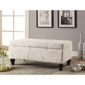 Dimensionally Modern Bench, Off White/Gray-Vanity Stools and Benches-Off white/Gray-FABRIC-JadeMoghul Inc.