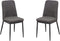 Dining Chairs Polyester Upholstered Metal Dining Side Chairs with Curved Back, Gray, Pack of Two Benzara