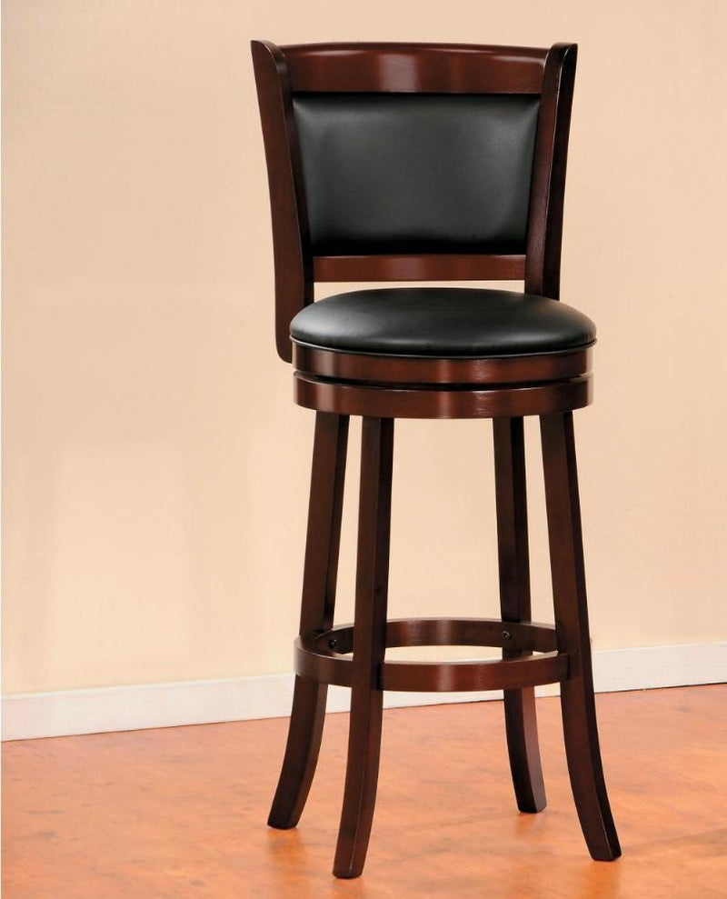 Dining Chairs Pub Chair With Wooden Frame In Cherry Brown Benzara