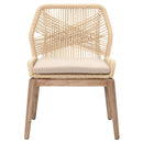 Dining Chairs Rope Weave Design Dining Chair With One Loose Cushion, Multi, Set Of Two Benzara