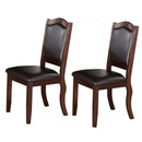 Dining Chairs Rubber Wood Dining Chair, Set Of 2, Brown And Black Benzara