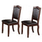 Dining Chairs Rubber Wood Dining Chair, Set Of 2, Brown And Black Benzara