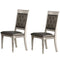 Dining Chairs Rubber Wood Dining Chair With Diamond Tufted Back, Set Of 2,Gray Benzara