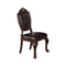 Dining Chairs Rubber Wood Dining Chair With Faux Leather Upholstery , Set Of 2,Brown Benzara