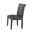 Dining Chairs Set Of 2 Solid Wood Dining Chair In Gray Upholstery Benzara