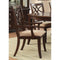 Dining Chairs Solid Wooden Arm Chair With Beige Fabric Seat, Cherry Brown & Beige (Set Of 2) Benzara