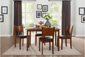 Transitional Wooden and Bi Cast Vinyl Upholstered Dinette with Four Chairs, Brown, Pack of Five