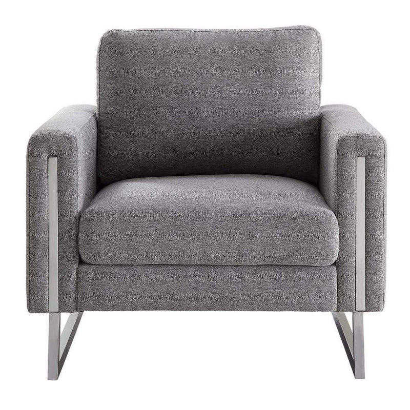 Upholstered Chair With U-Shaped Legs, Gray