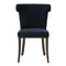 Dining Chairs Velvet Upholstery Dining Chair With Brushed Gold Nails, Marine Blue Benzara