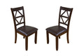 Dining Chairs with Designer Back, Set of 2, Dark Brown-Dining Chairs-Dark Brown-Wood-JadeMoghul Inc.