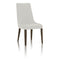 Dining Chairs With Sleek Wooden Legs Set of 2 White and Brown-Dining Chairs-White and Brown-Wood-JadeMoghul Inc.