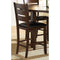 WoodCounter Height Chairs With Slatted Backs, Set of 2, Dark Brown