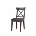 Wooden Counter Chair With Padded Seat,  Red Cocoa Brown And Black