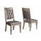 Wooden Dining Armless Chair With Tufted Back, Gray & Silver, Set of 2