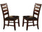 Wooden Dining Chair With Ladder Back Design, Set of 2, Dark Brown