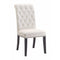 Wooden Dining Side Chair, Cream & Black, Set of 2