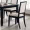 Wooden Dining Side Chair With Cream Upholstered seat And Back, Black, Set of 2