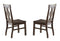 Wooden Dining Side Chairs With Fiddle Back, Brown, Set Of 2