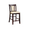 Wooden Side Chair With Padded Ivory Seat & Back, Pack Of 2, Cherry Brown