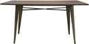 Dining Furniture Rustic Finish Bamboo Top Rectangular Dining Table with Tapered Metal Base, Brown Benzara