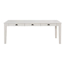 Transitional Style Wooden Dining Table with 6 Drawers, White