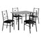 Dining Sets Dining Room Sets - 63" x 76" x 102" Grey, Black, Foam, Metal - 5pcs Dining Set HomeRoots