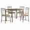 Dining Sets Modern Dining Room Sets - 63'.5" x 81" x 101" Cappuccino, Microfiber, Foam and Mdf - 5pcs Dining Set HomeRoots