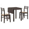 Dining Sets Modern Dining Room Sets - 63" x 66'.5" x 95" Cappuccino, Beige, Solid Wood, Foam, Polyester Blend - 3pcs Dining Set HomeRoots