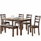 Dining Sets Rubber Wood 6 Pieces Dining Set In Brown Benzara