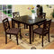 Dining Sets Sophisticated Dining Table With Fabric Cushion Chair, Set of 5, Expresso Benzara
