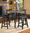 Wooden 5-Piece Counter Height Dining Set of Table & Stool, Black