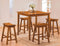 Wooden 5-Piece Counter Height Dining Set of Table & Stool, Oak Brown