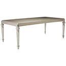 Dining Tables Rectangular Bling Wooden Dining Table, Metallic Silver Benzara