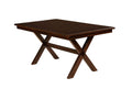 Dining Tables Rectangular Solid Wood Dining Table with Trestle Base, Dark Cherry Brown Benzara