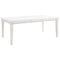 Dining Tables Rectangular Wooden Dining Table with Extension Leaf and Tapered Legs Support, White Benzara