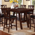 Dining Tables Rubber Wood Counter Height Table In Brown Benzara