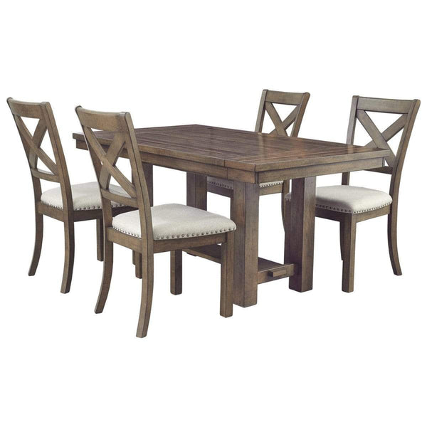 Dining Tables Rustic Style Acacia Wood Dining Table with Two Separate Extension Leaves, Brown Benzara