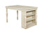 Dining Tables Rustic Style Wooden Counter Height Table with Three Open Shelves, Antique White Benzara