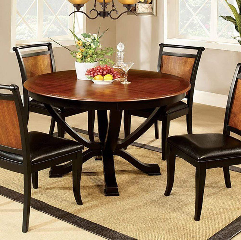 Dining Tables Salida I Transitional Dining Table, Acacia And Black Benzara