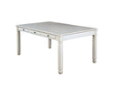 Dining Tables Solid Wood Dining Table With Storage Drawers, White Benzara