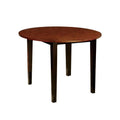 Transitional Style Round Dining Table With Drop Leaf Top, Brown
