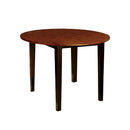 Transitional Style Round Dining Table With Drop Leaf Top, Brown