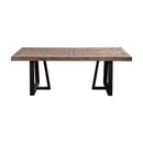 Wood And Metal Rectangular Dining Table Brown And Black