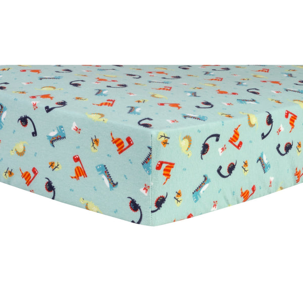 Dinosaurs Deluxe Flannel Fitted Crib Sheet-WHIM-B-JadeMoghul Inc.