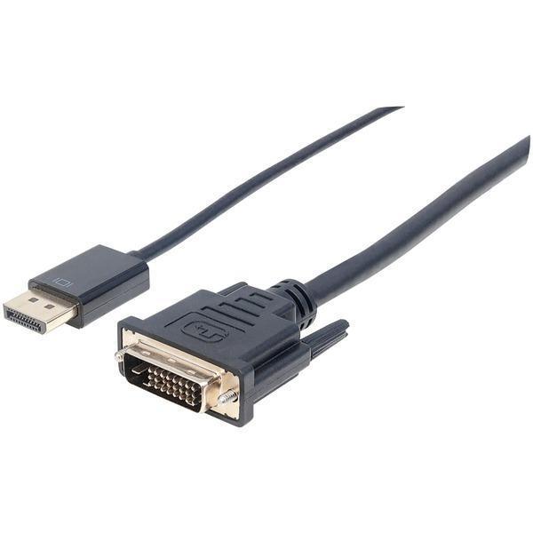 DisplayPort(TM) 1.2a Male to DVI 24+1 Male Cable (6ft)-Cables, Connectors & Accessories-JadeMoghul Inc.