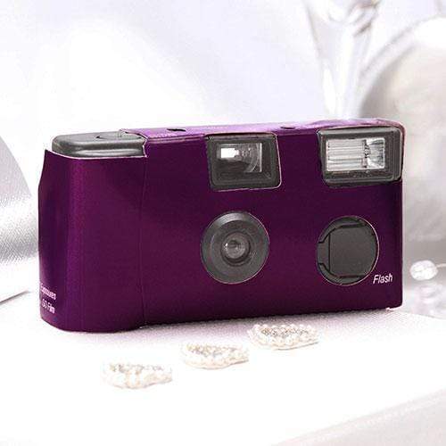 Disposable Cameras Purple Single Use Camera  Solid Color Design (Pack of 1) Weddingstar