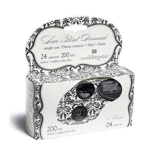 Disposable Cameras Single Use Camera - Love Bird Damask Design (Pack of 1) JM Weddings