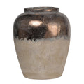 Distressed Ceramic Vase With Round Opening, Sienna Brown-Vases-Brown-Ceramic-JadeMoghul Inc.