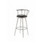 Distressed Chrome Plated Bar Stool, Black & Silver ,Set of 2